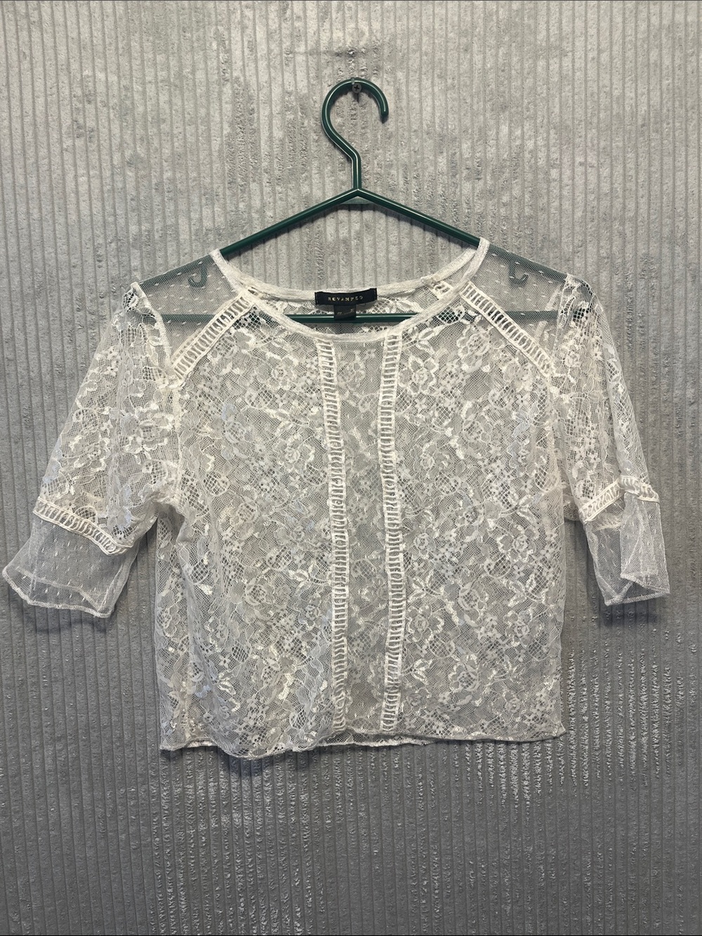 Revamped White Floral Lace Blouse Medium